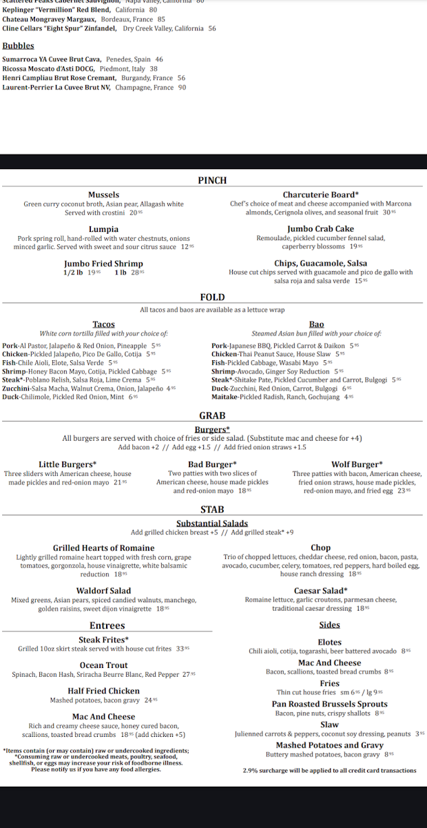 Little Bad Wolf Menu - Image 4